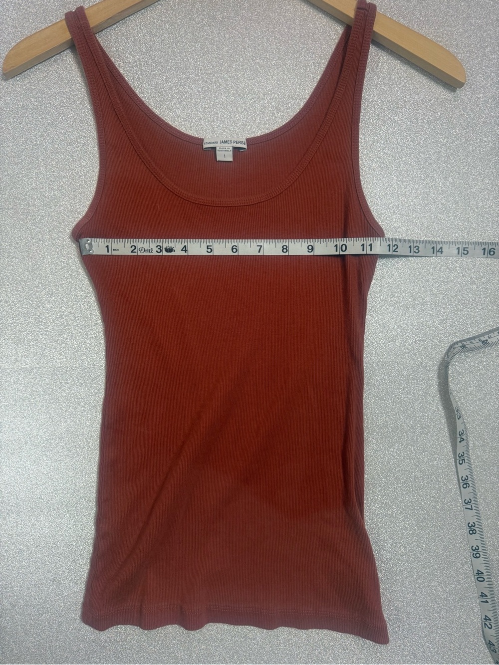James Perse 100% Cotton Ribbed Tank Top - Rust - Picture 3 of 5